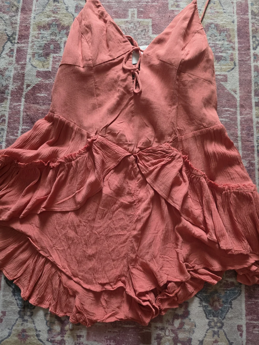 Free People Coral Ruffle Romper - Picture 2 of 5